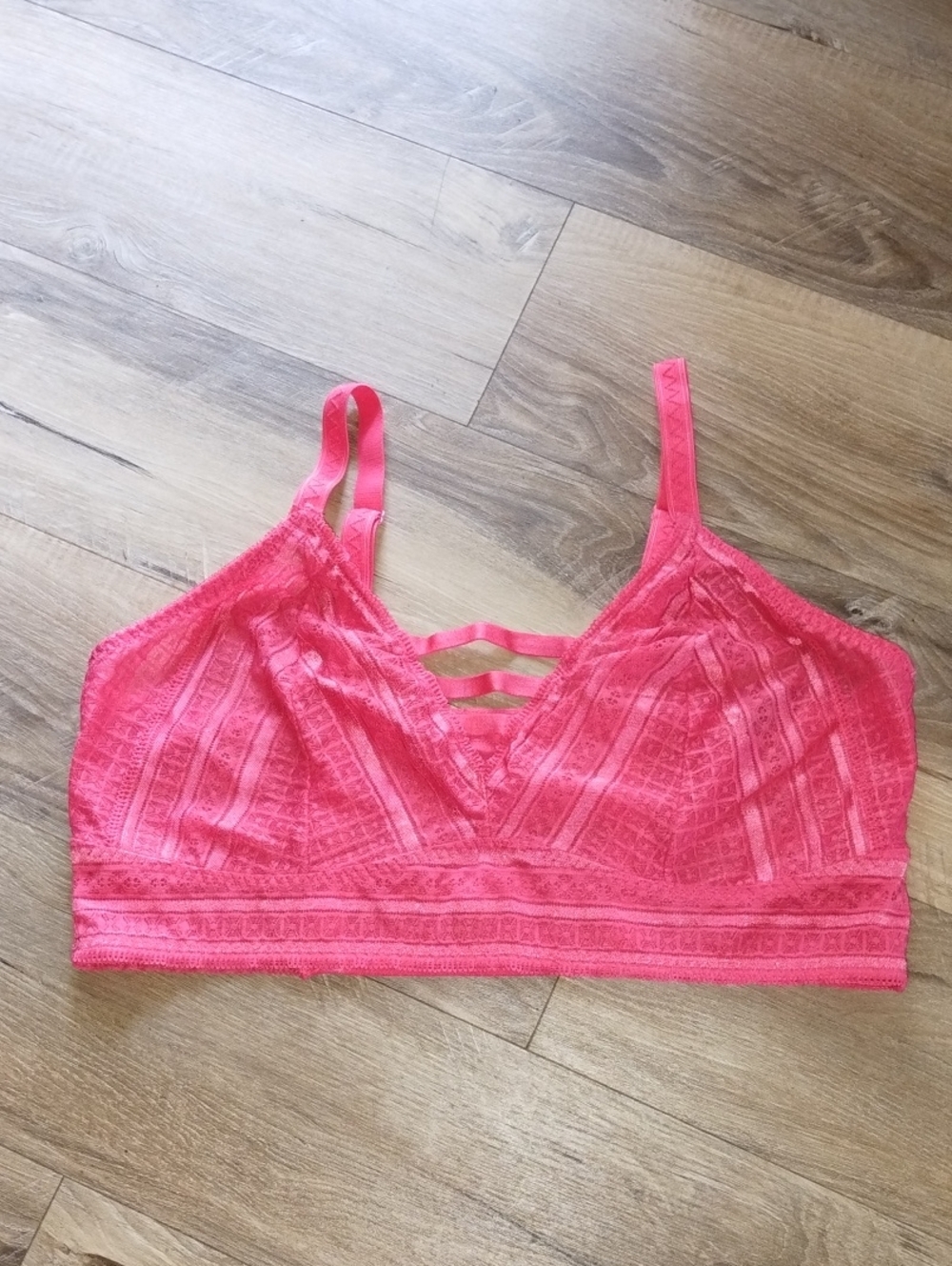 torrid Coral Lace Bralette with Strappy Front And Back